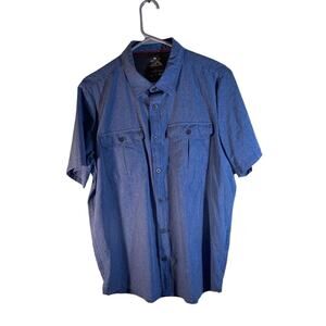 ZeroXposur Shirt Mens M Blue Short Sleeve Pockets Vented Outdoor Travel Series